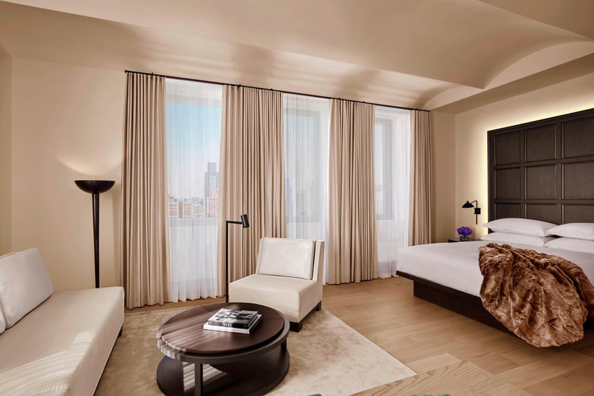在纽约艾迪逊酒店感受豪华酒店套房的体验。