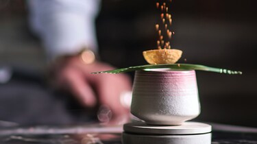 Garnish sprinkled over a balanced dish.
