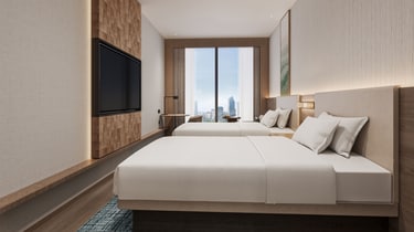 Room with 2 double beds 