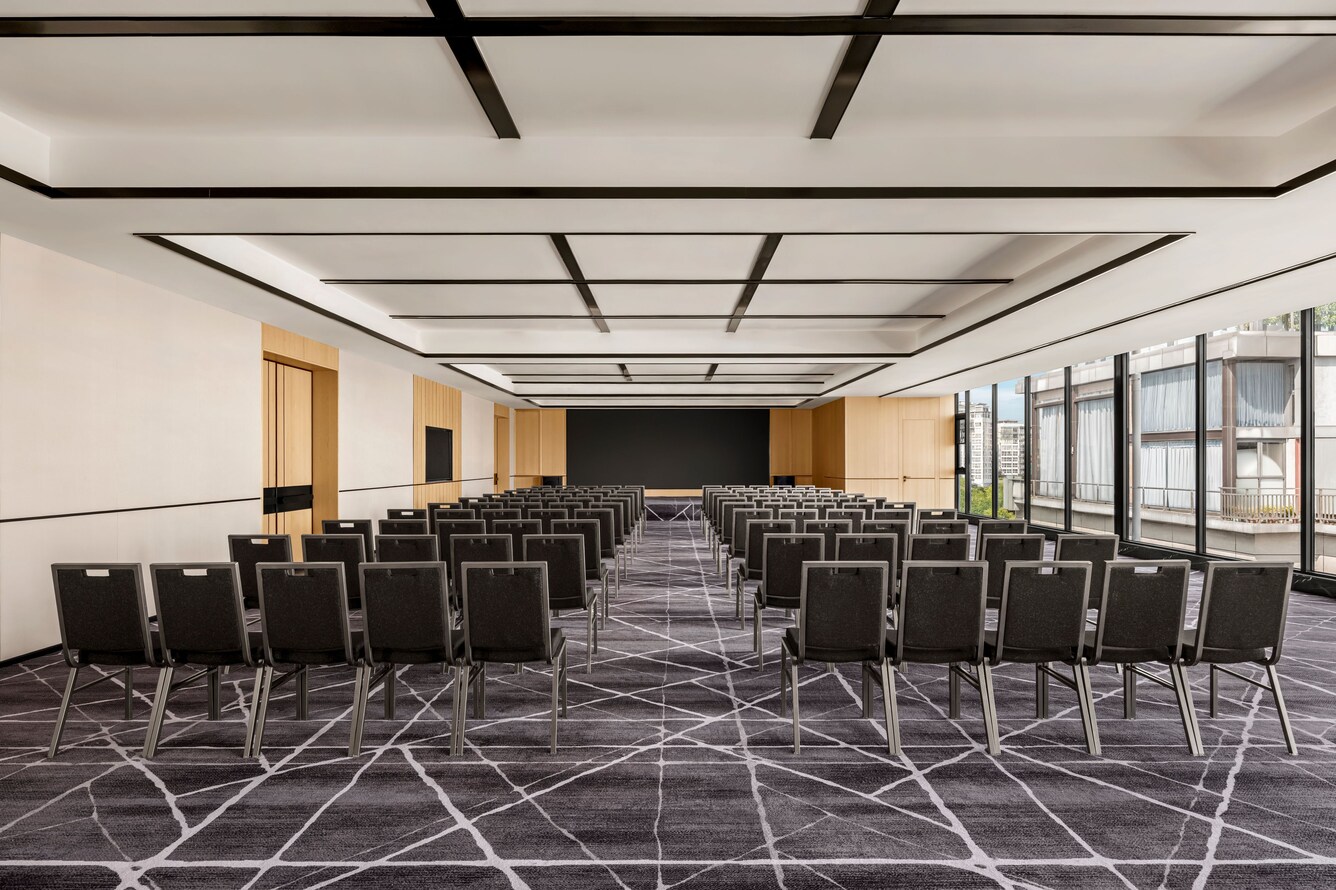 Meeting room with theater seating and views