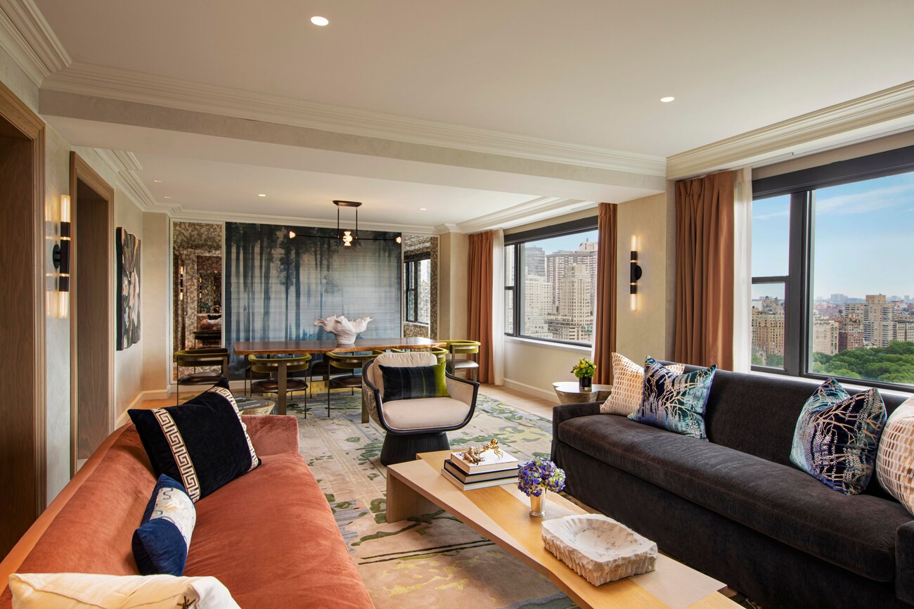 Delacorte Presidential Suite Living Room with view
