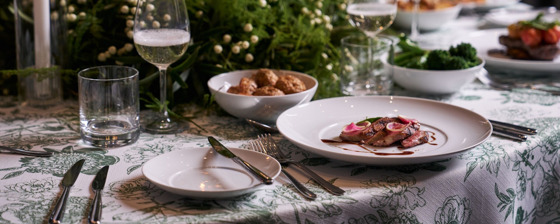 Festive Private Dining Table Setting