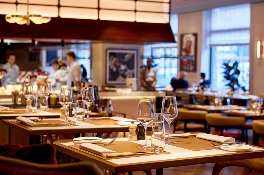 Midtown Grill dining area with open show kitchen