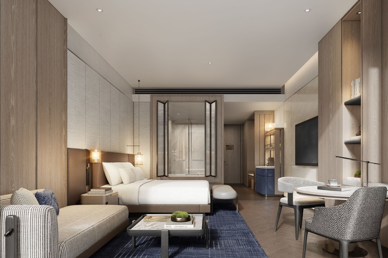 King bed in guest bedroom