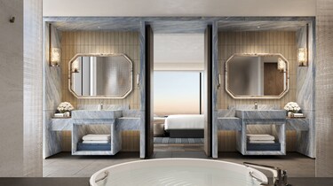 wash room , two sink vanities
