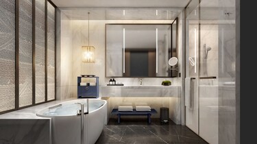 Wash Room with bath and sink vanity