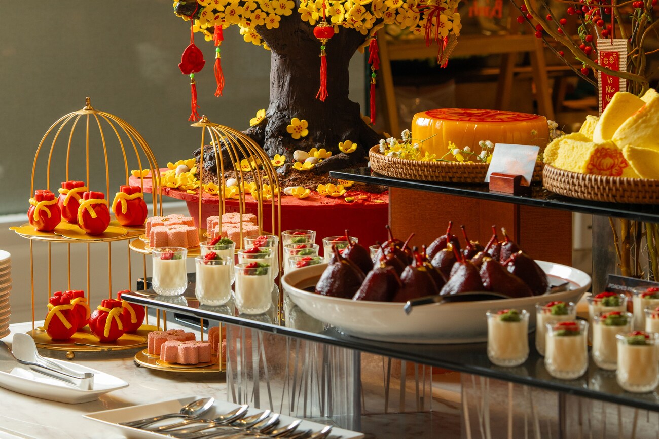 Elegant dessert served during Lunar New Year