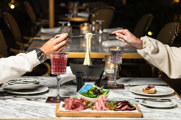 French raclette dinner spread