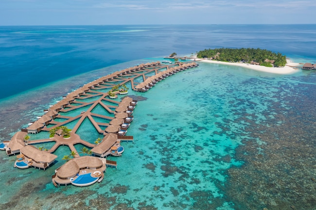 马尔代夫酒店鸟瞰海景